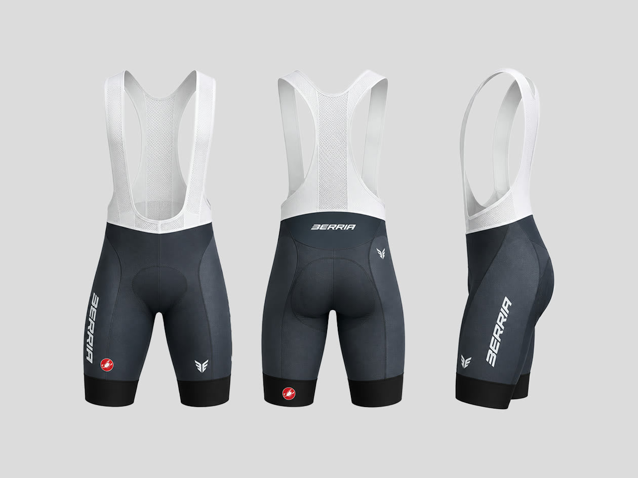 Culote Berria Cycling Club, vistas frontal, trasera y lateral